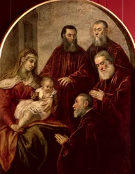 Madonna und Kind mit vier Staatsmännern